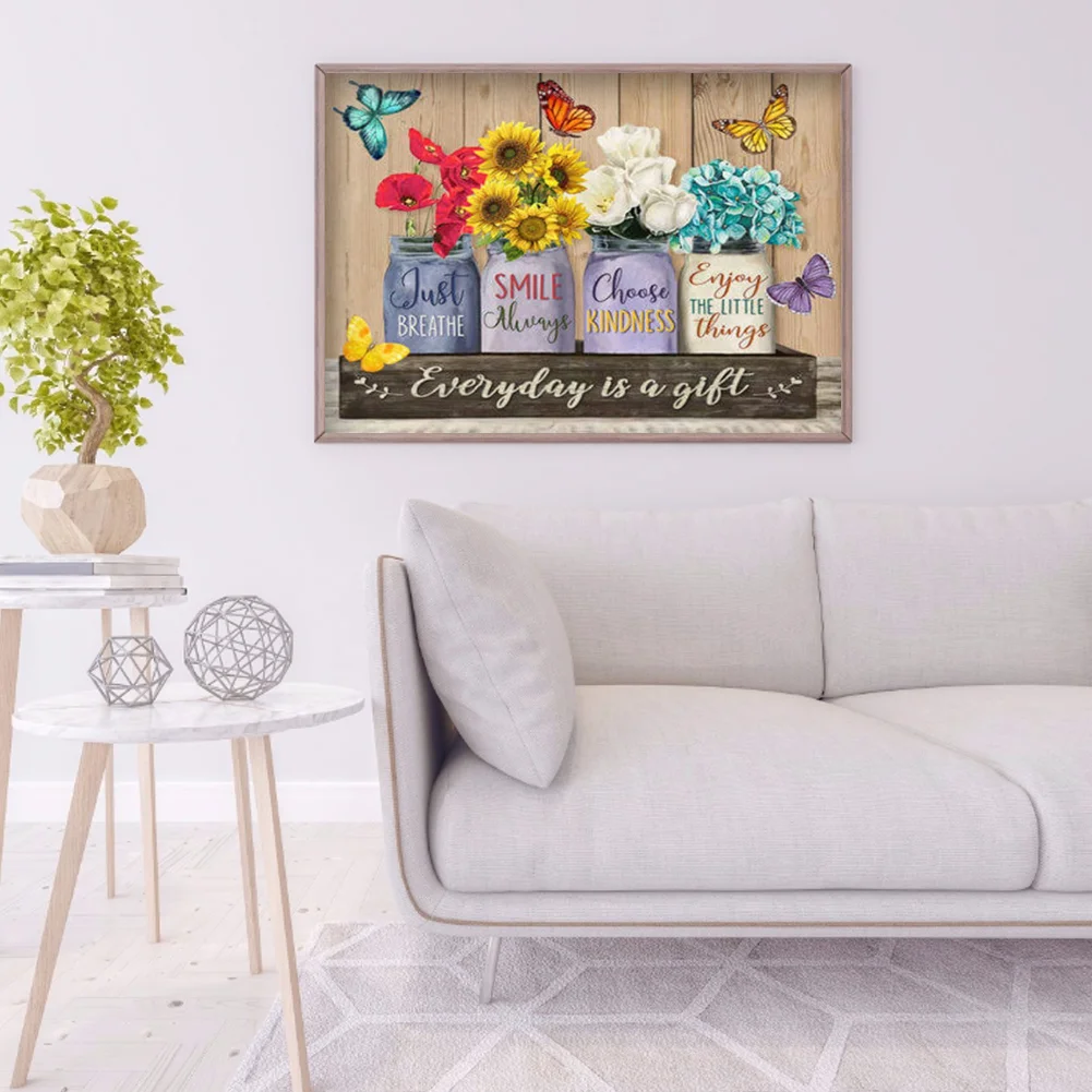 Diamond Painting - Full Round Drill - Flower Saying(50*40cm)