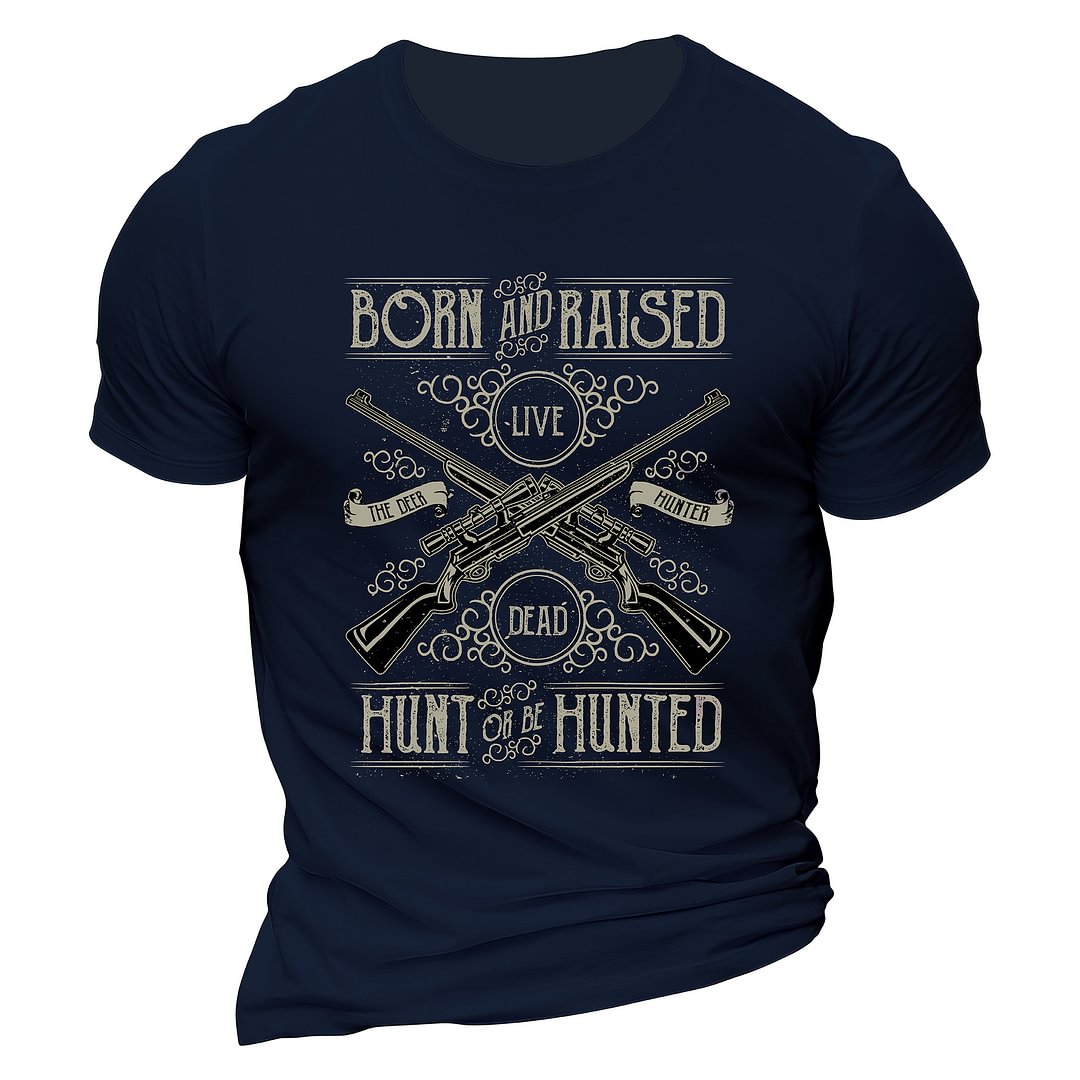 Born And Raised Men's Cotton Printed T-shirt-Compassnice®
