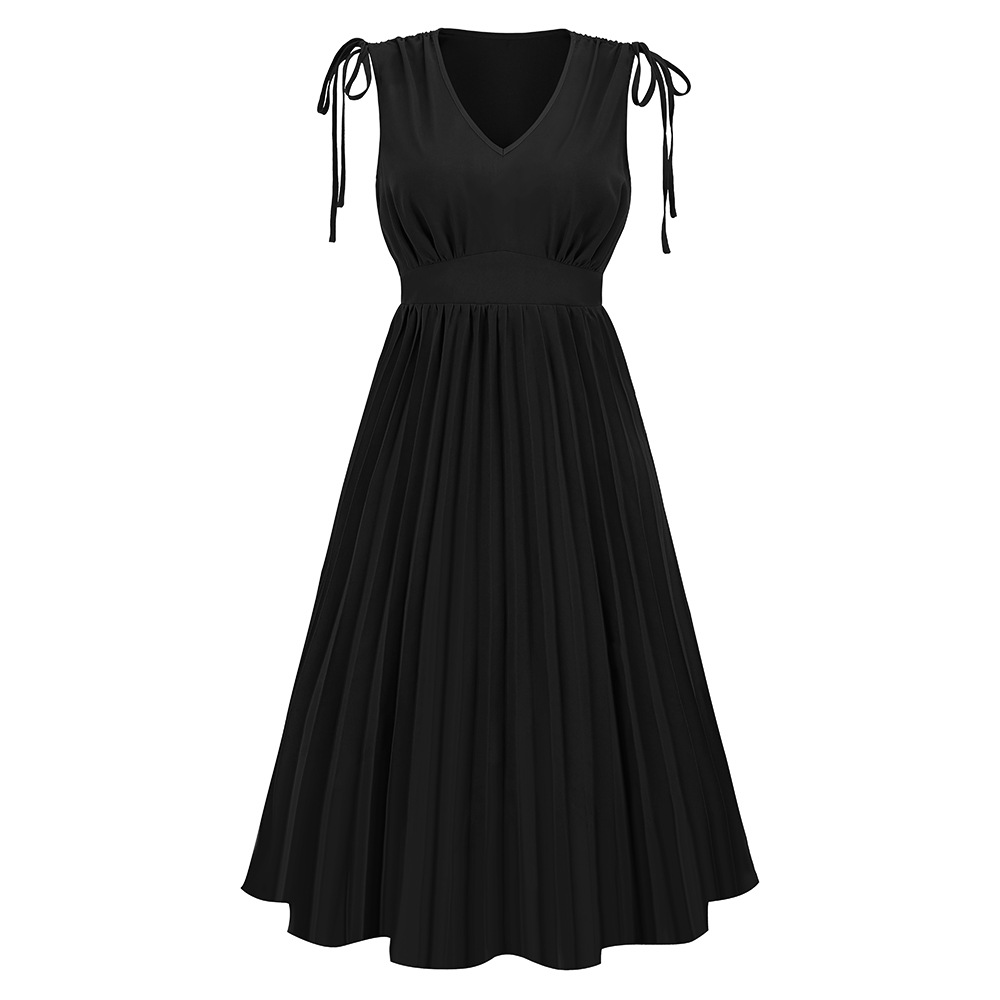 Mature Women's Fashion Slim-fit Pleated Summer Dress