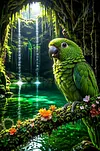 Luxury AB Velvet Diamond Painting Kit - Green Parrot