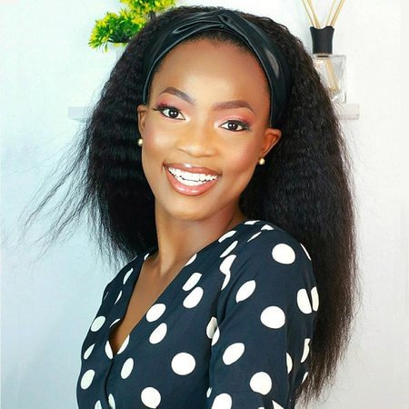 WEQUEEN Yaki Grab-N-Go Headband Wigs Natural Black Glueless Style