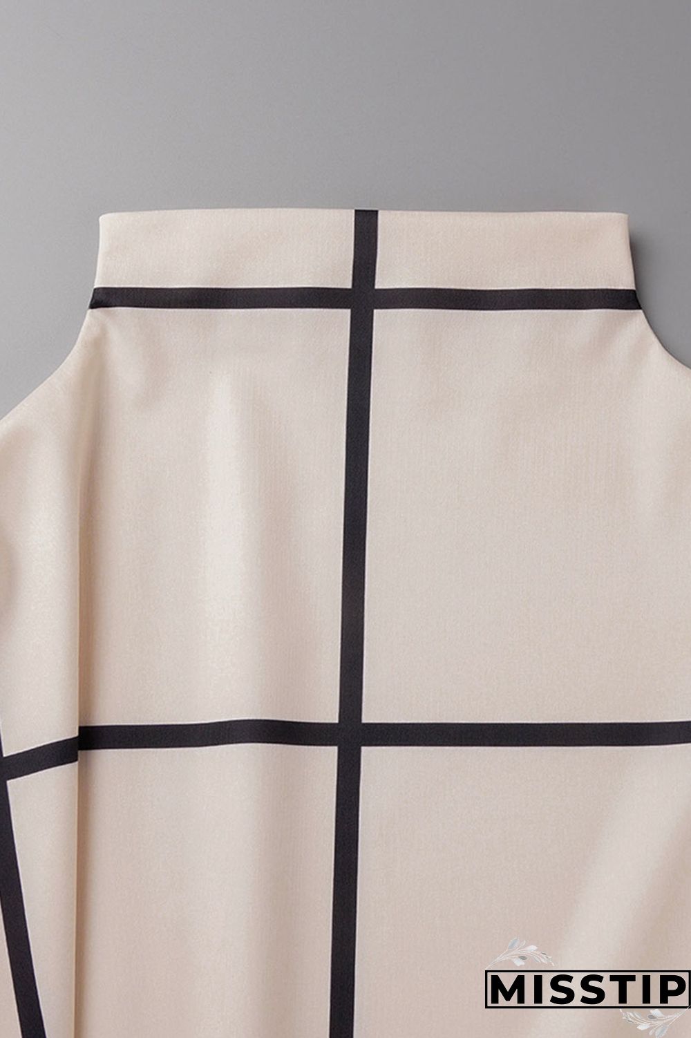 Cream White Casual Print Patchwork Half A Turtleneck Straight Dresses