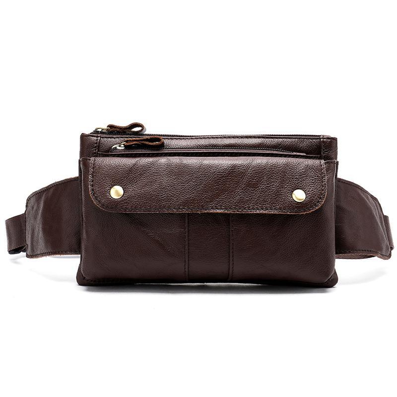 Leather Trendy Men's Bag Casual Crossbody Bag Fashion Waist Bag Chest Bag