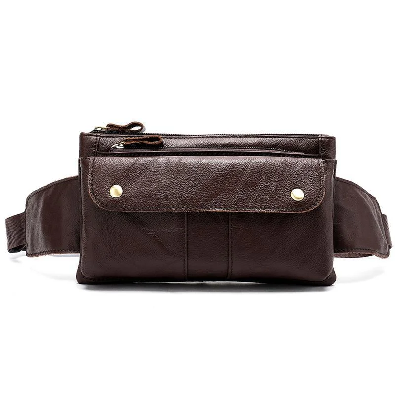 Leather Trendy Men's Bag Casual Crossbody Bag Fashion Waist Bag Chest Bag