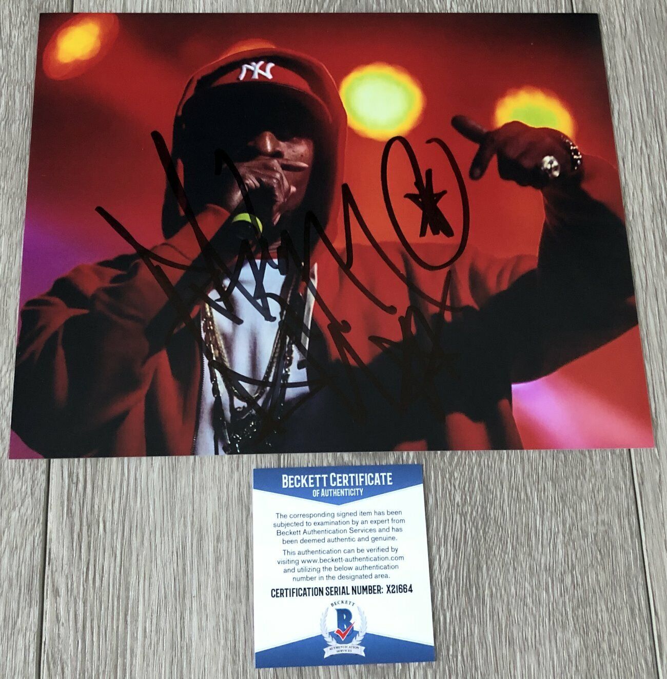 RAKIM RAPPER SIGNED AUTOGRAPH ERIC B & RAKIM 8x10 Photo Poster painting w/PROOF BECKETT BAS COA