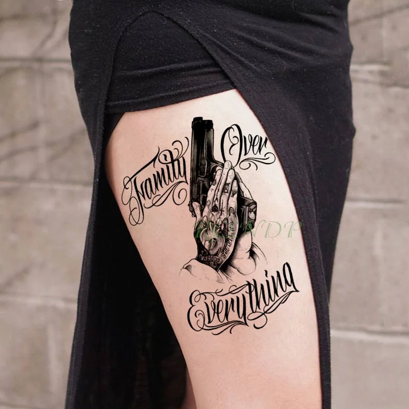 Waterproof Temporary Tattoo Sticker Poker Ace of Spades Letter Flower Art Flash Tatoo Fake Tatto Stickers for Girl Men Women