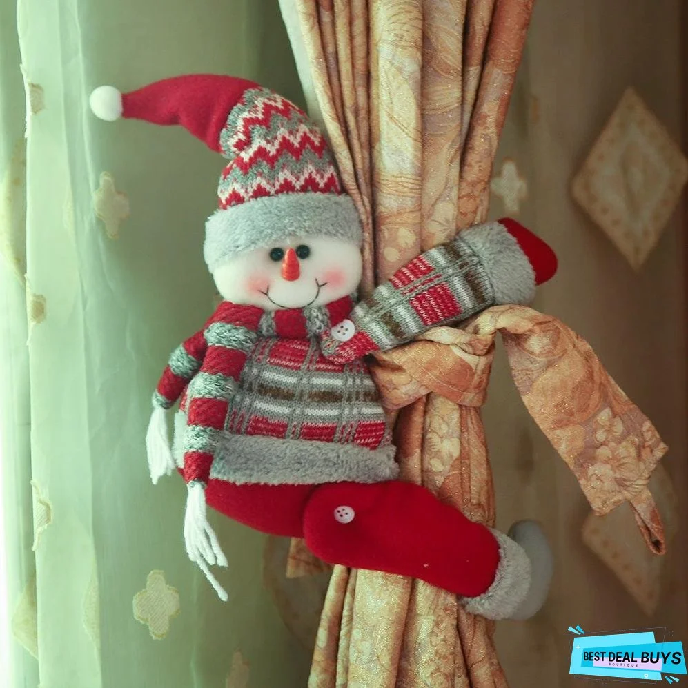 Santa Claus Elk Snowman Doll Curtain Buckle Christmas Decoration