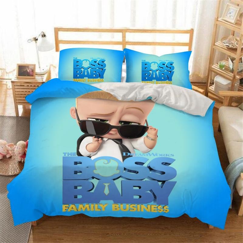 The Boss Baby 2 Family Business Bedding Set Bed Quilt Cover Pillow Case Home Use