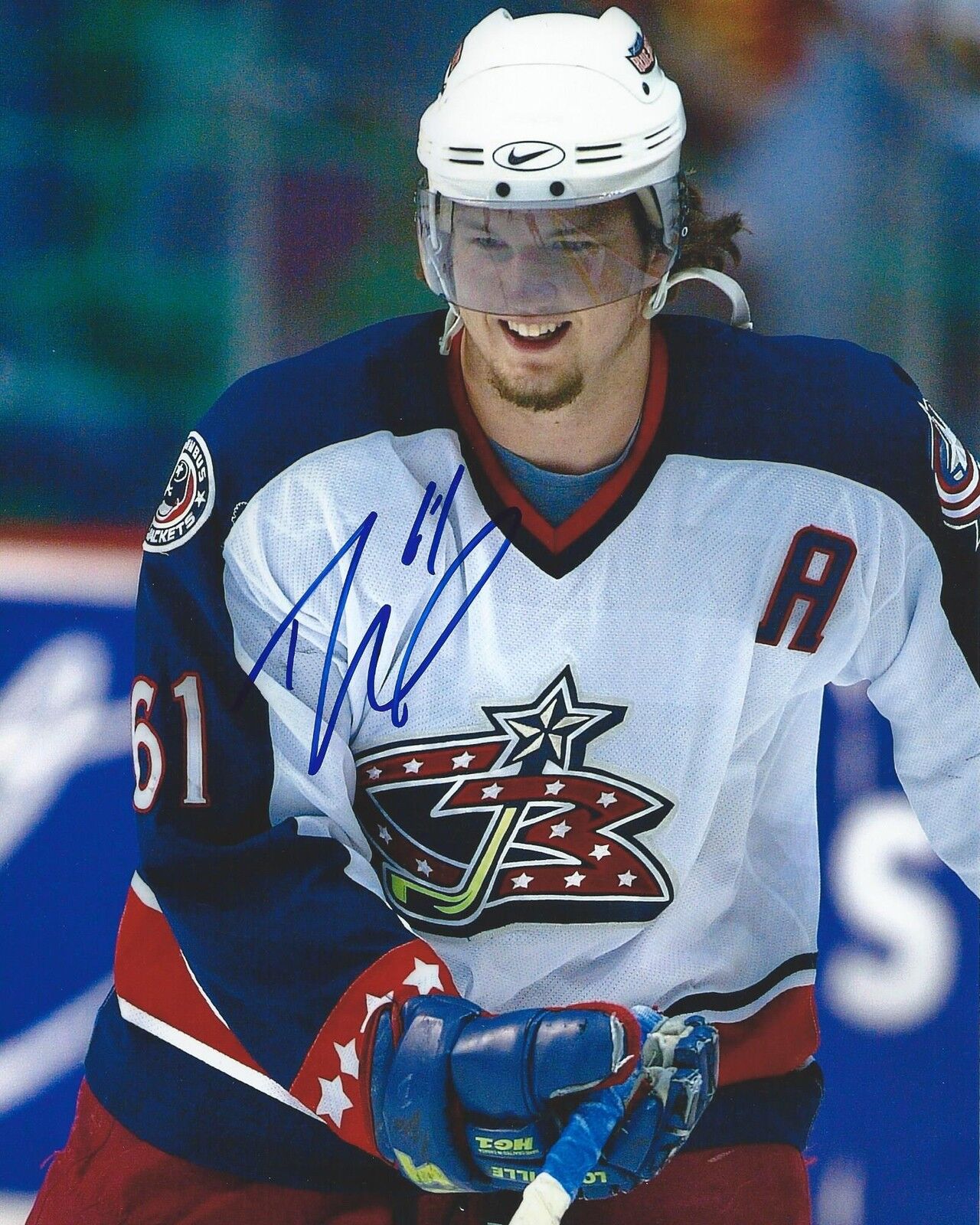 Rick Nash Signed 8×10 Photo Poster painting Columbus Blue Jackets Autographed COA