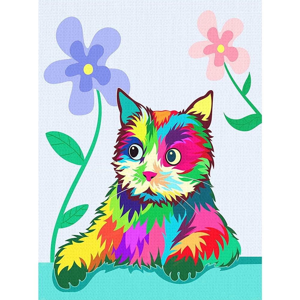 Full Round Diamond Painting Cat