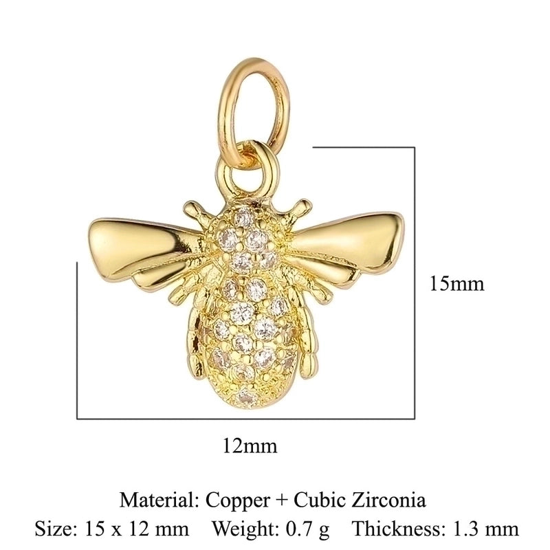 3 Pieces Sweet Pentagram Heart Shape Copper Plating Inlay Zircon 18k Gold Plated Charms Jewelry Accessories