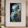 >SALE<5D DIY Full Square Drill Partial AB Drill Diamond Painting Peony Blue 45x75cm