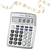 Musical Desktop Calculator 12-Digits LCD Display with Alarm Clock and Voice Reading 