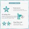 Blue Starfish Stud Earrings 925 Sterling Silver 