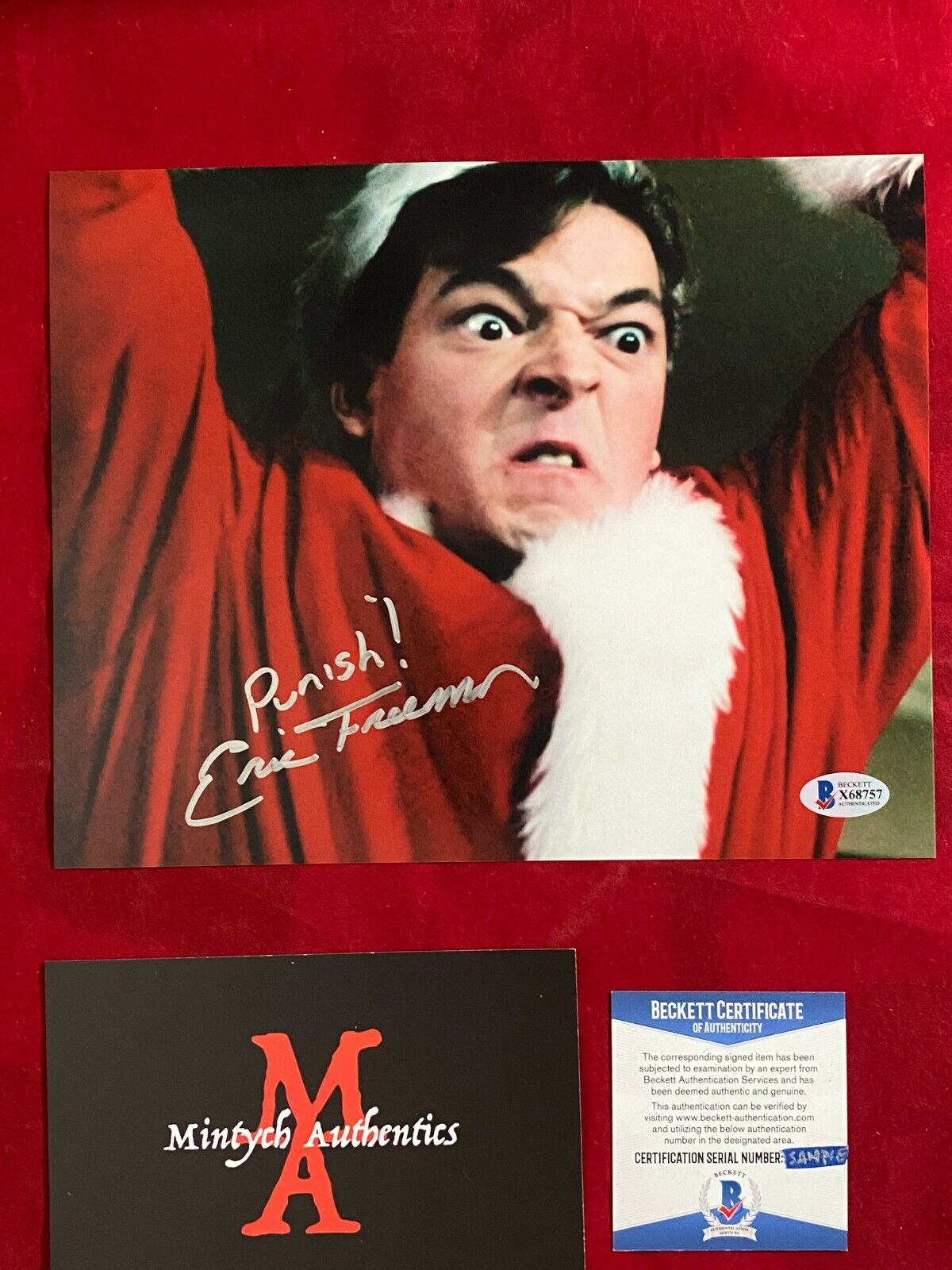 ERIC MAN SIGNED 8x10 Photo Poster painting! SILENT NIGHT DEADLY NIGHT 2! BECKETT COA HORROR!