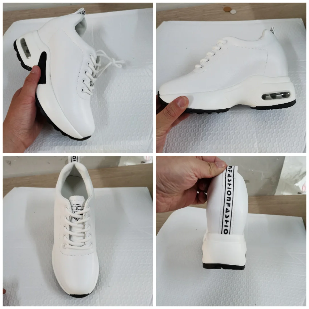 Fujin Wedge Heel Platform Dad Shoes Chunky Sneakers Air Mesh Breathable Women Sneakers Pumps Summer Shoes Soft Leather Shoes