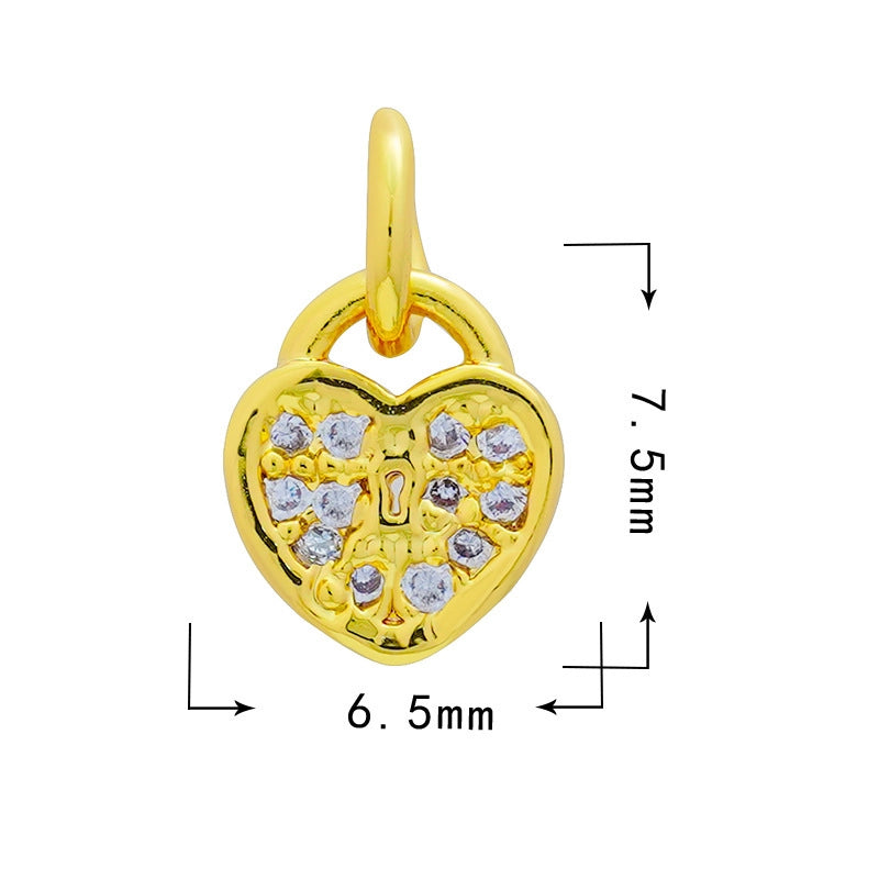 1 Piece 12*16mm Copper Zircon Star Heart Shape Butterfly Pendant Jewelry Accessories