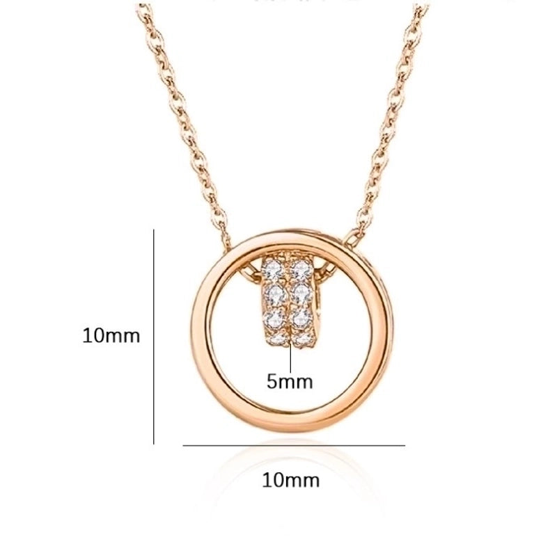 925 Sterling Silver Zircon Cable Chain Plating Inlay Geometric Pendant Necklace