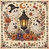 Ghost Streetlight 18CT 2 Strands DIY Stamped Cross Stitch Kit 30x30cm tapestrymarket