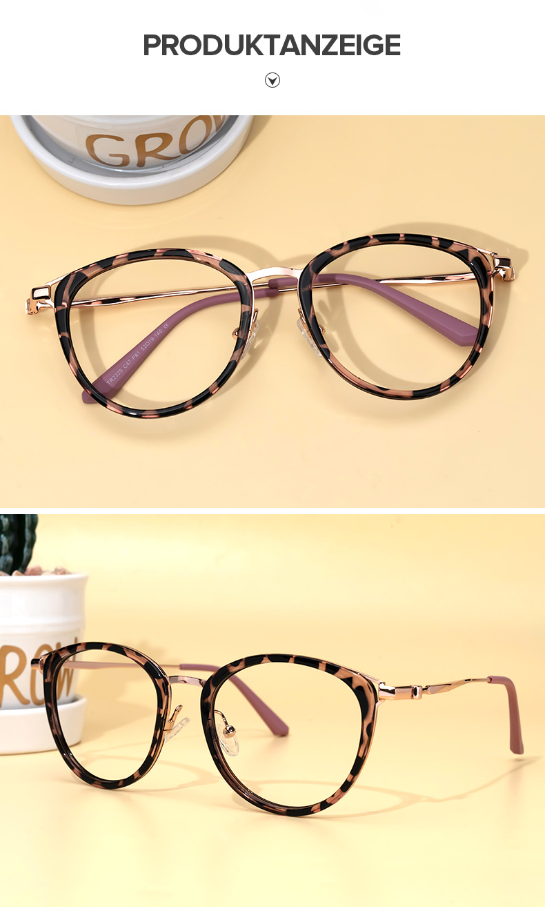 Gabrielle Rosa-Tortoise Rund Brille