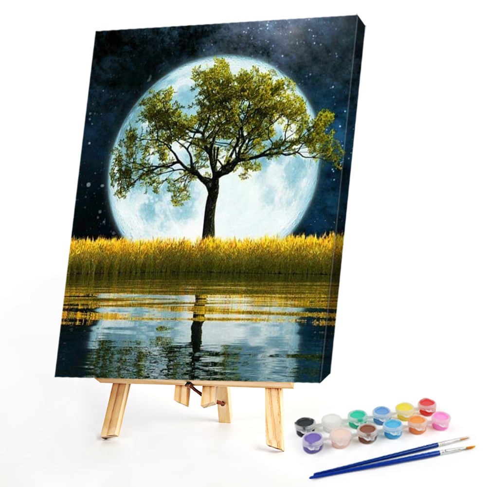 

40*50CM - Paint By Numbers - Moon at Sea Tree, 501 Original