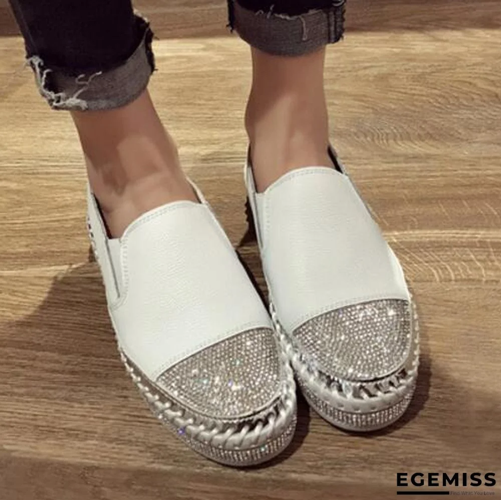Patchwork Woman Genuine Leather Creepers Loafers Flats | EGEMISS
