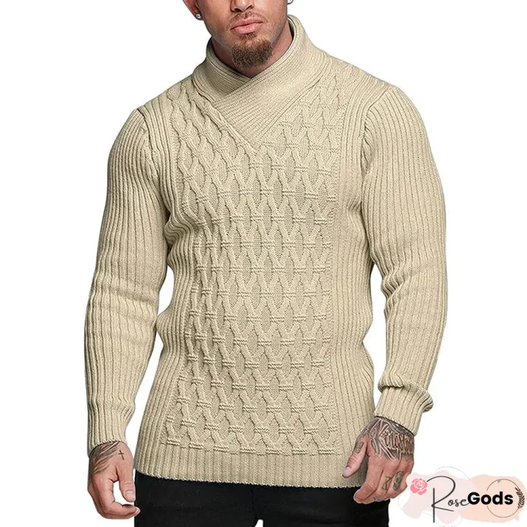 Men's Solid Color Long Sleeve Sweater