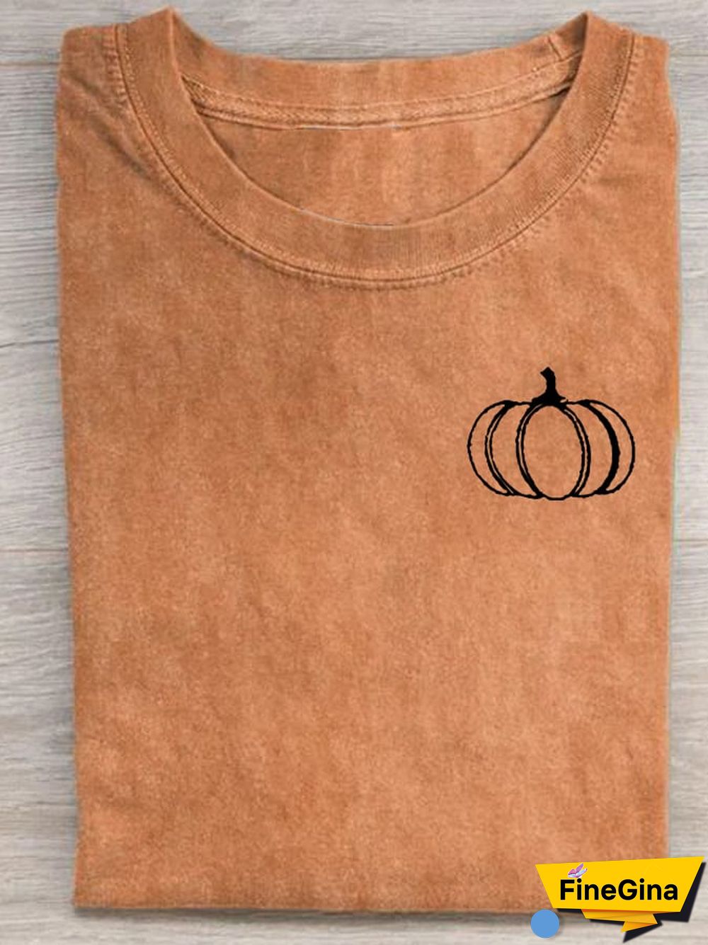 Women'S Vintage Pumpkin Print Casual T-Shirt