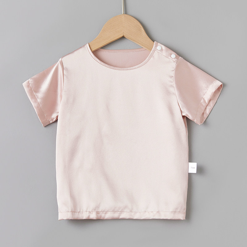 Baby Silk Top Short Sleeve Pink Silk t-shirt