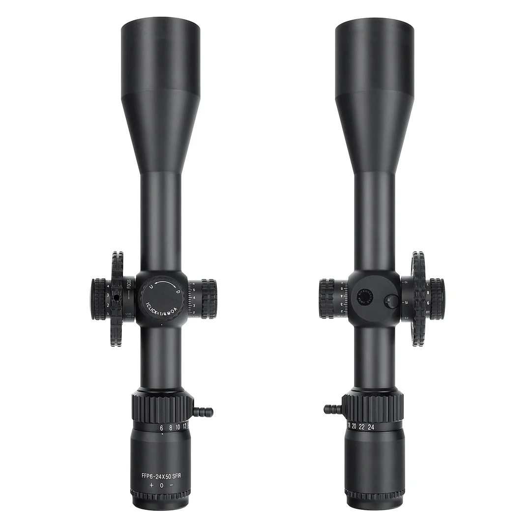 ohhunt® FFP 6-24X50 SFIR First Focal Plane 11 Level Red Illuminator Side Parallax Tactical FFP Scope 