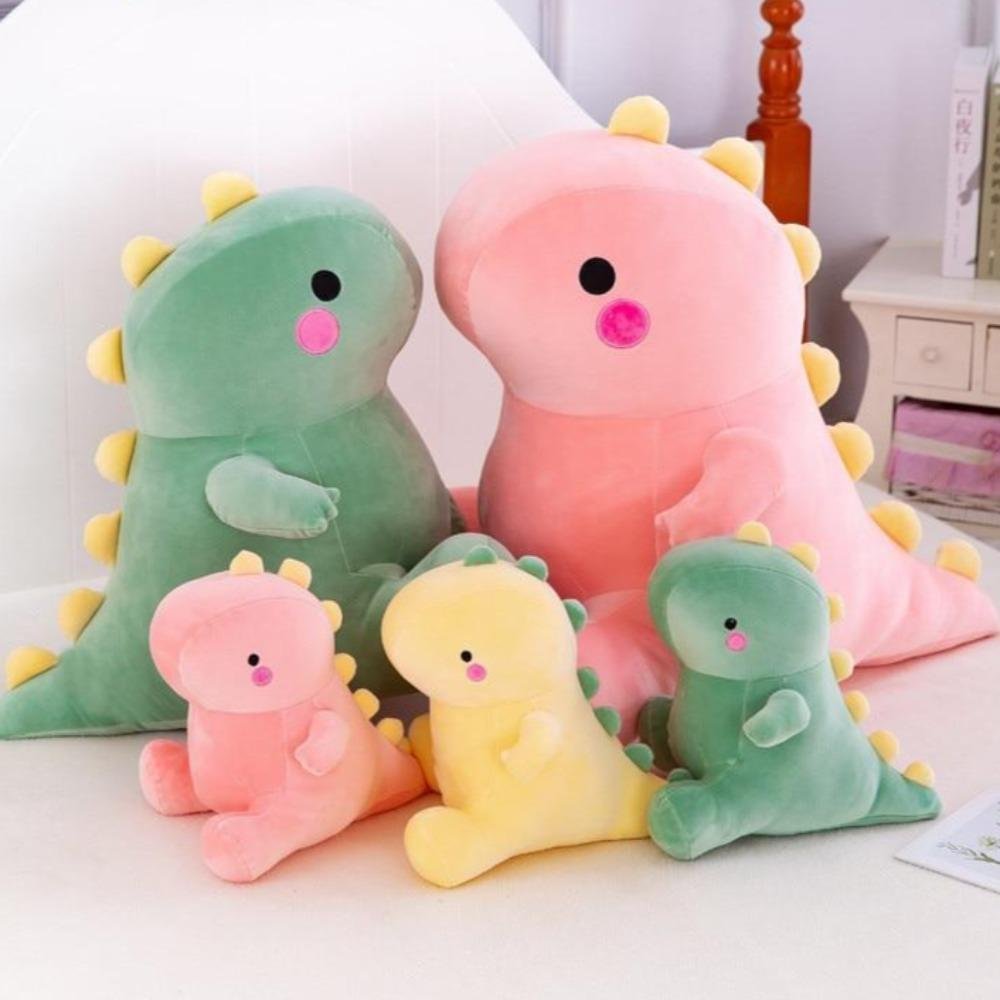 Chibi Dino T Rex Pillow Plush 3D Stuffed Animal (Pink, Yellow or Green) 4 Sizes、、sdecorshop