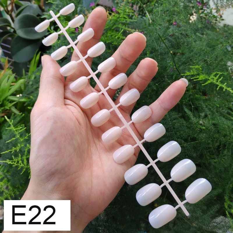 10 Sets Round Shape False Nail Tips In Same Color 24 Pieces/Set 10 Sizes Press on Fake Nails DIY Manicure Finger Nail Tips-Nail Inspo