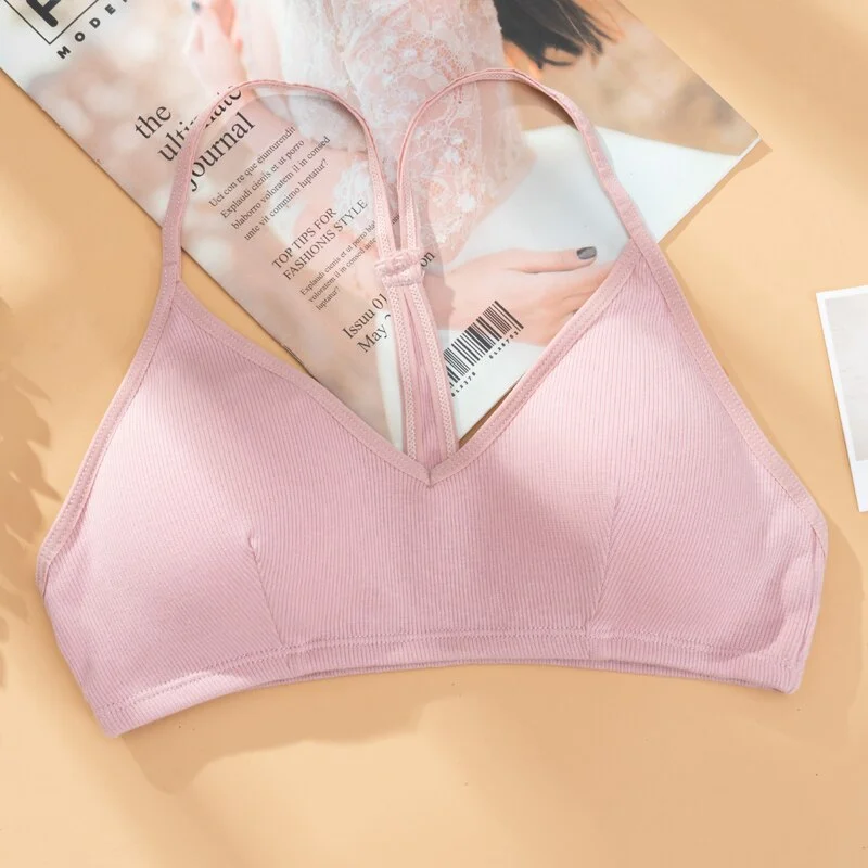 Wireless Backless Bras Women Bralette Top Push Up Sports Female Y-line Straps Brassiere Tube Seamless Crop Tank Tops Active Bras