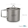 Lixada Outdoor Titanium Cup Mug Pots Tableware Camping Cup Picnic Water Cup Mug of Coffee Tea with Lid 300/350/420/550/650/750ml