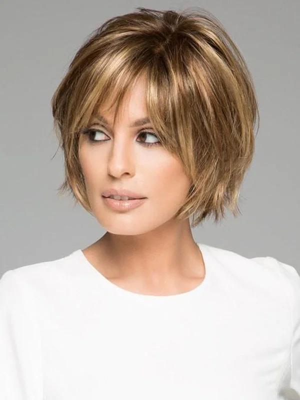 High temperature silk irregular layered fluffy wig for women