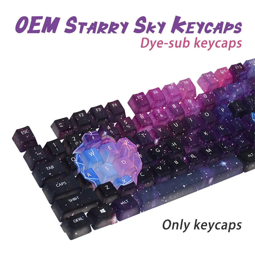 Starry Sky OEM PBT Keycaps Full Set Keycap PBT Dye-Sublimation Keycap For GK61 Cherry MX Switches Mechanical Keyboard