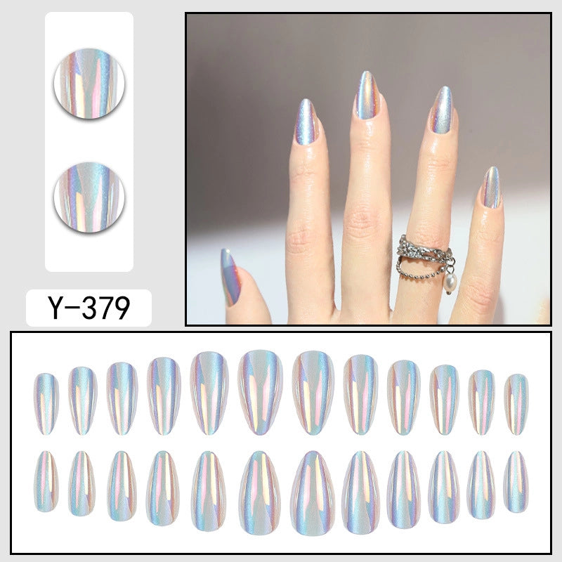 Sweet Color Block Heart Shape ABS Press-on Nails 1 Set