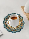 Crochet Colorful Mandala Coaster Handmade DIY Material Package with Crochet Hook