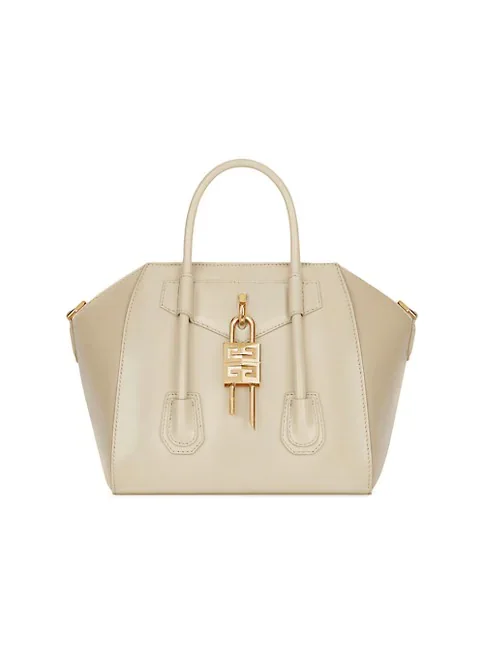 Givenchy Mini Antigona Lock Box Leather Satchel