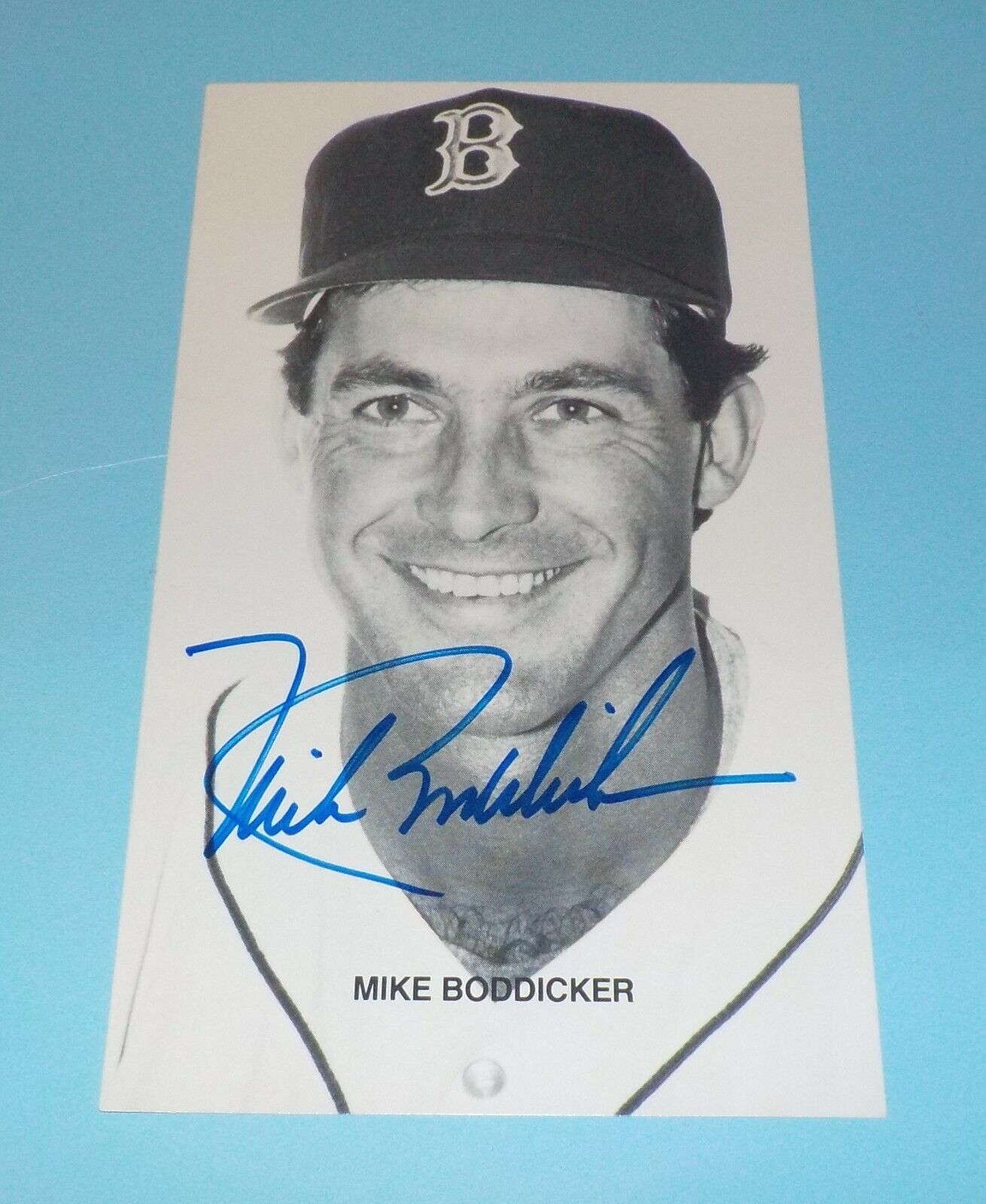 Mike Boddicker Signed Autographed 3.5 x 6 Photo Poster painting Boston Red Sox