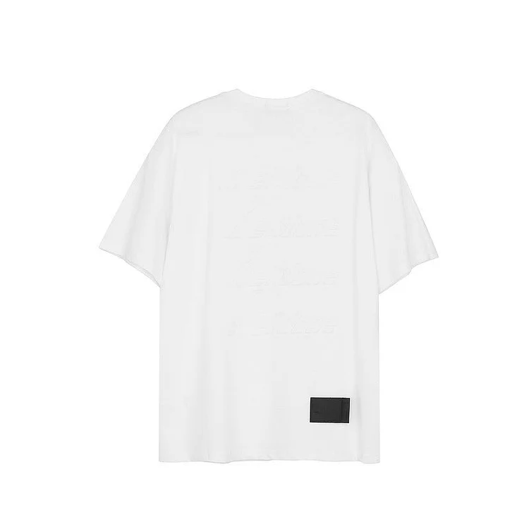 We11done T Shirt D Embossed Letters Men and Women Short Sleeve