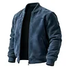 Men's Retro Casual Suede Stand Collar Jacket Baseball Collar Thin Jacket by Inlyline