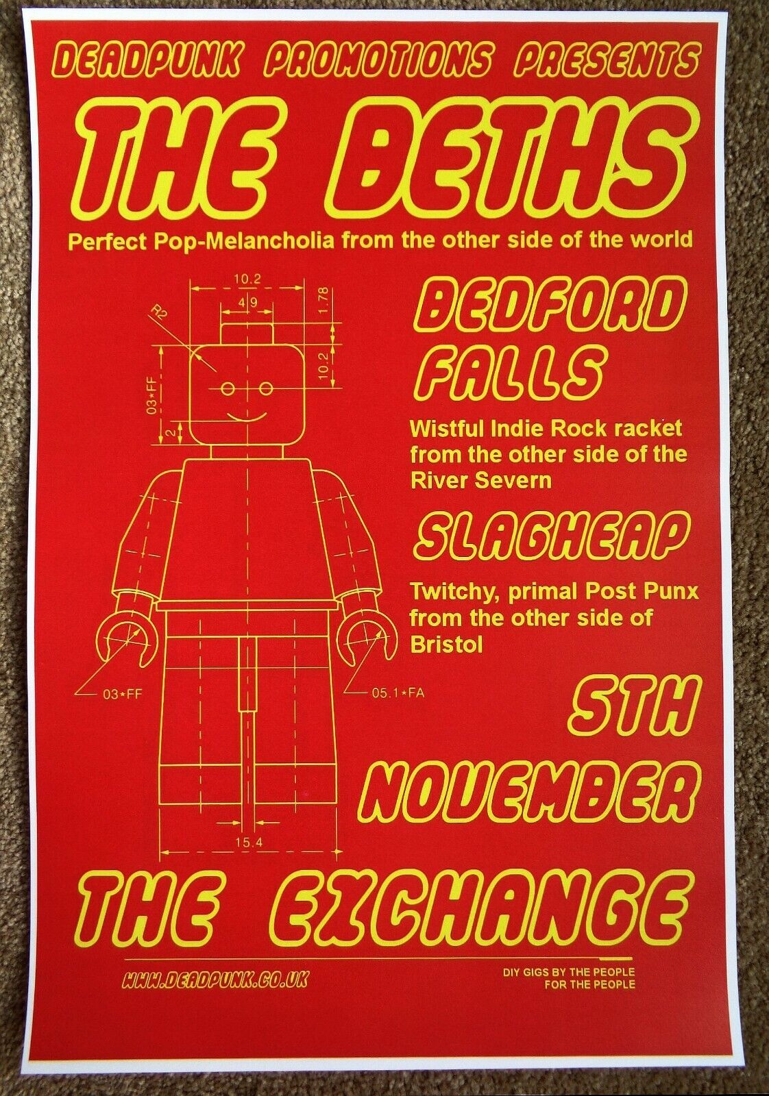 THE BETHS 2018 Gig POSTER Bristol United Kingdom Concert