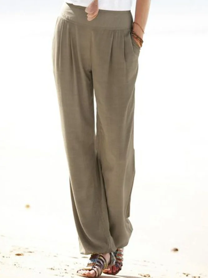 Pockets Holiday Plain Pants