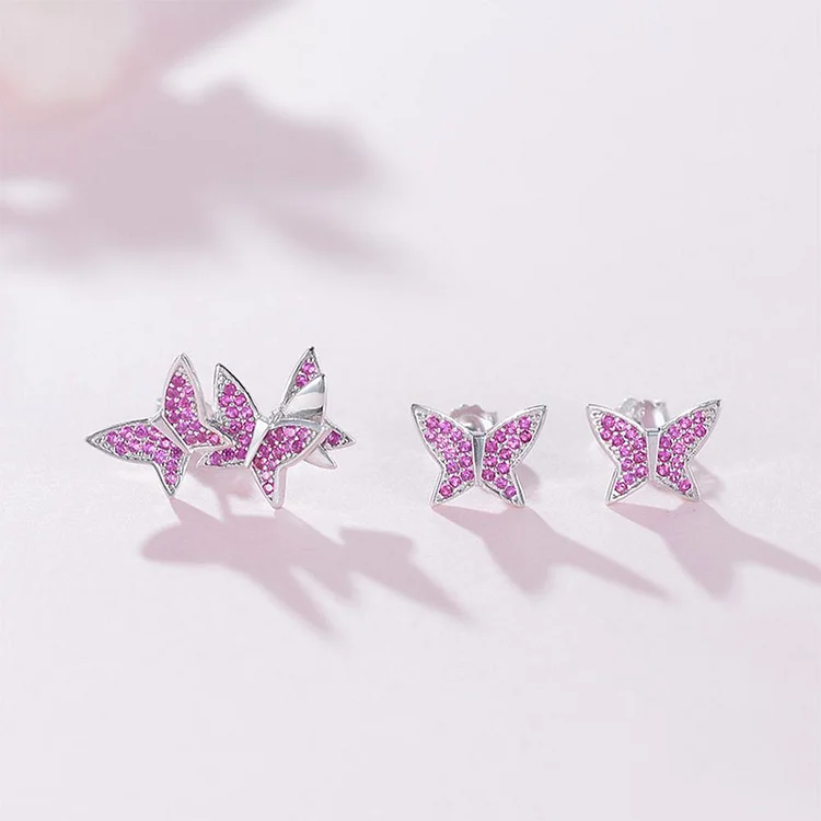 Crystals Butterfly Stud Earrings