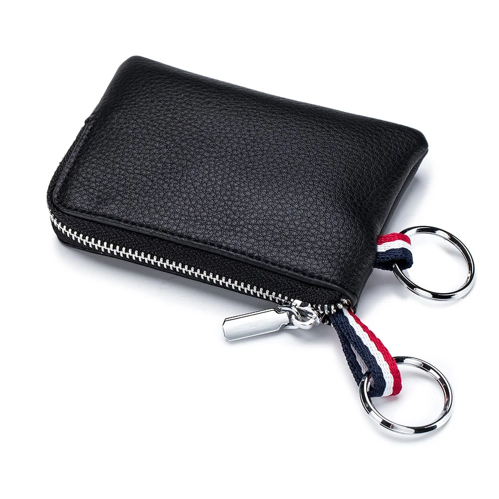 Mongw Men's Coin Purse Women Mini Wallet Split Leather Zipper Driver's License Key Case Card Holder Change Purse for Man Clutch Wallet