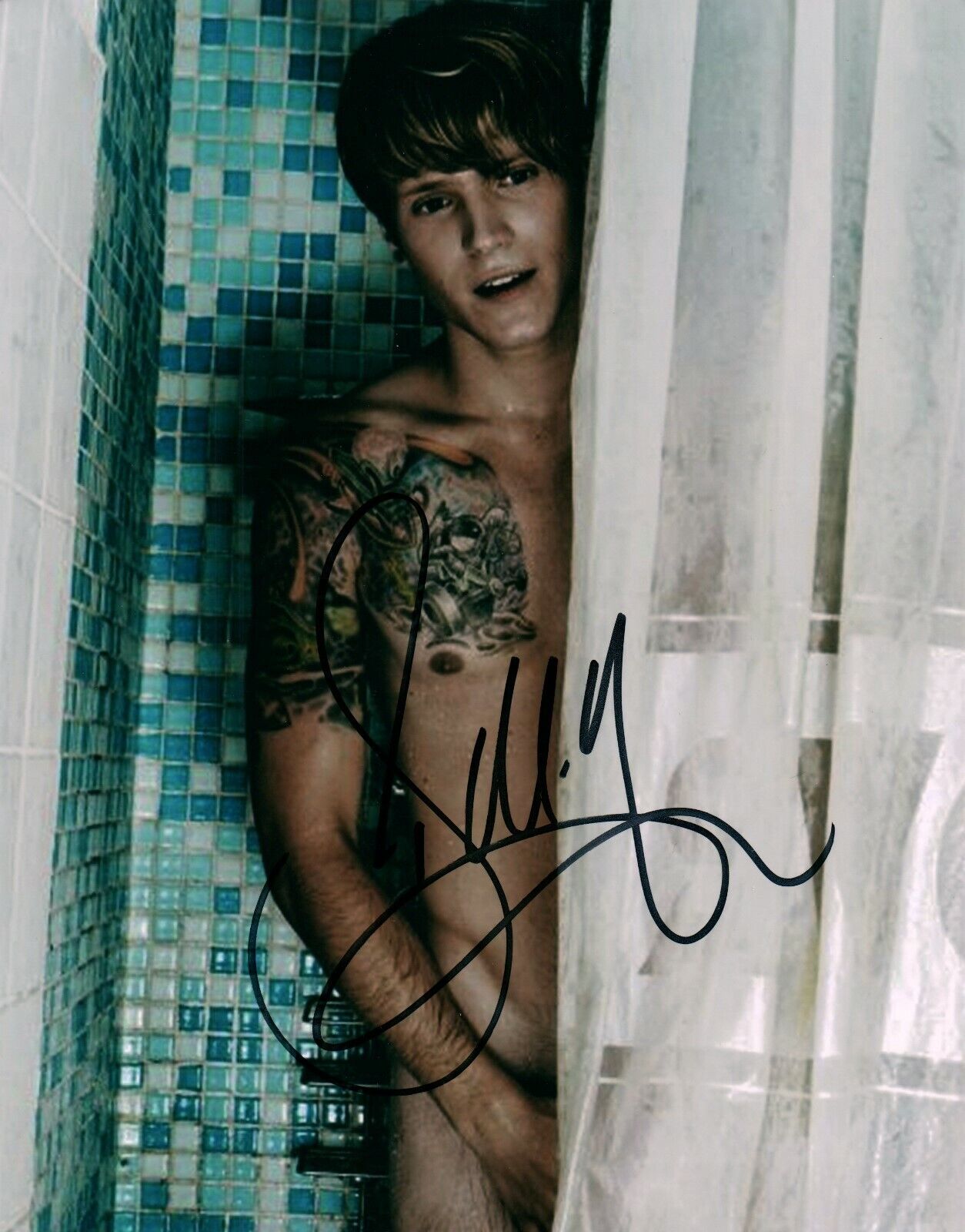 Dougie Poynter McFly Shirtless Model Signed 8x10 Autographed Photo Poster painting COA 3