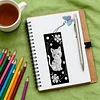3Pcs DIY Pearl Painting Kitten Bookmark with Butterfly Pendant Home Office Supplies Gift for Book Lovers