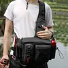 Men Fishing Tackle Backpack with Rod Holder Lure Box Gear Storage Bag Fanny Pack