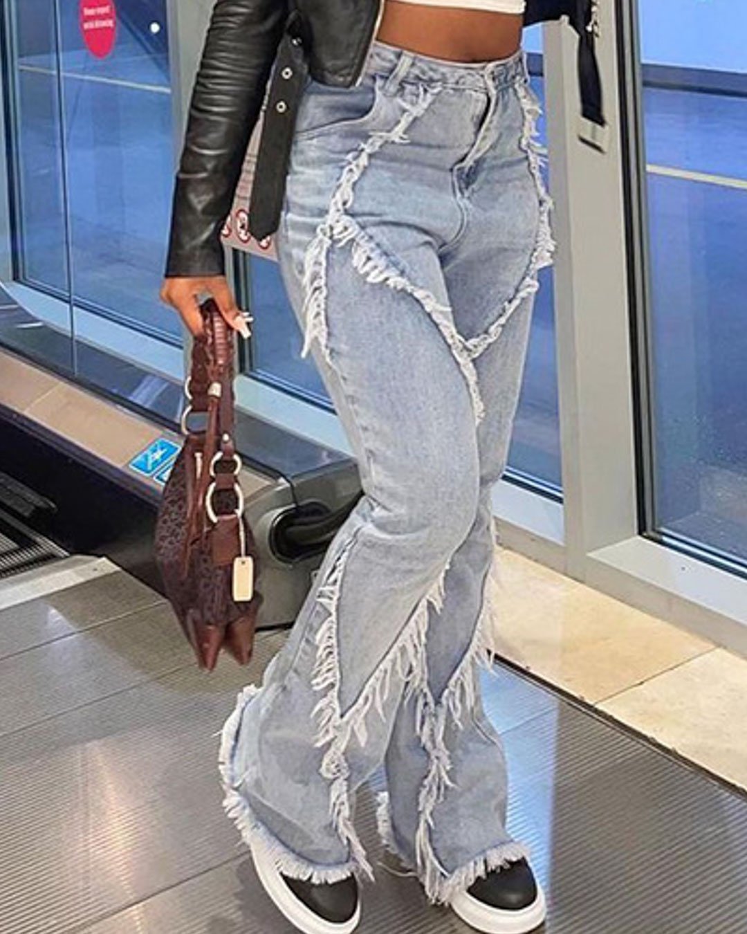 Fashionv-Casual Stretch Ladies Straight Jeans